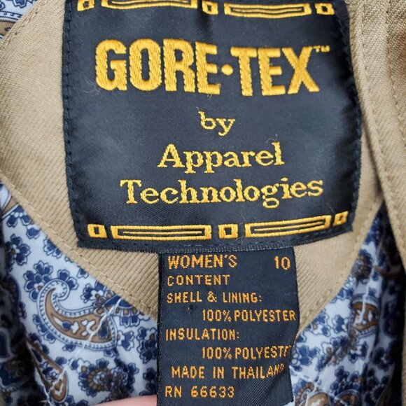 Gore Tex by Apparel Technologies Belted Long Women's Khaki Trench Jacket Coat 10 - Picture 6 of 16